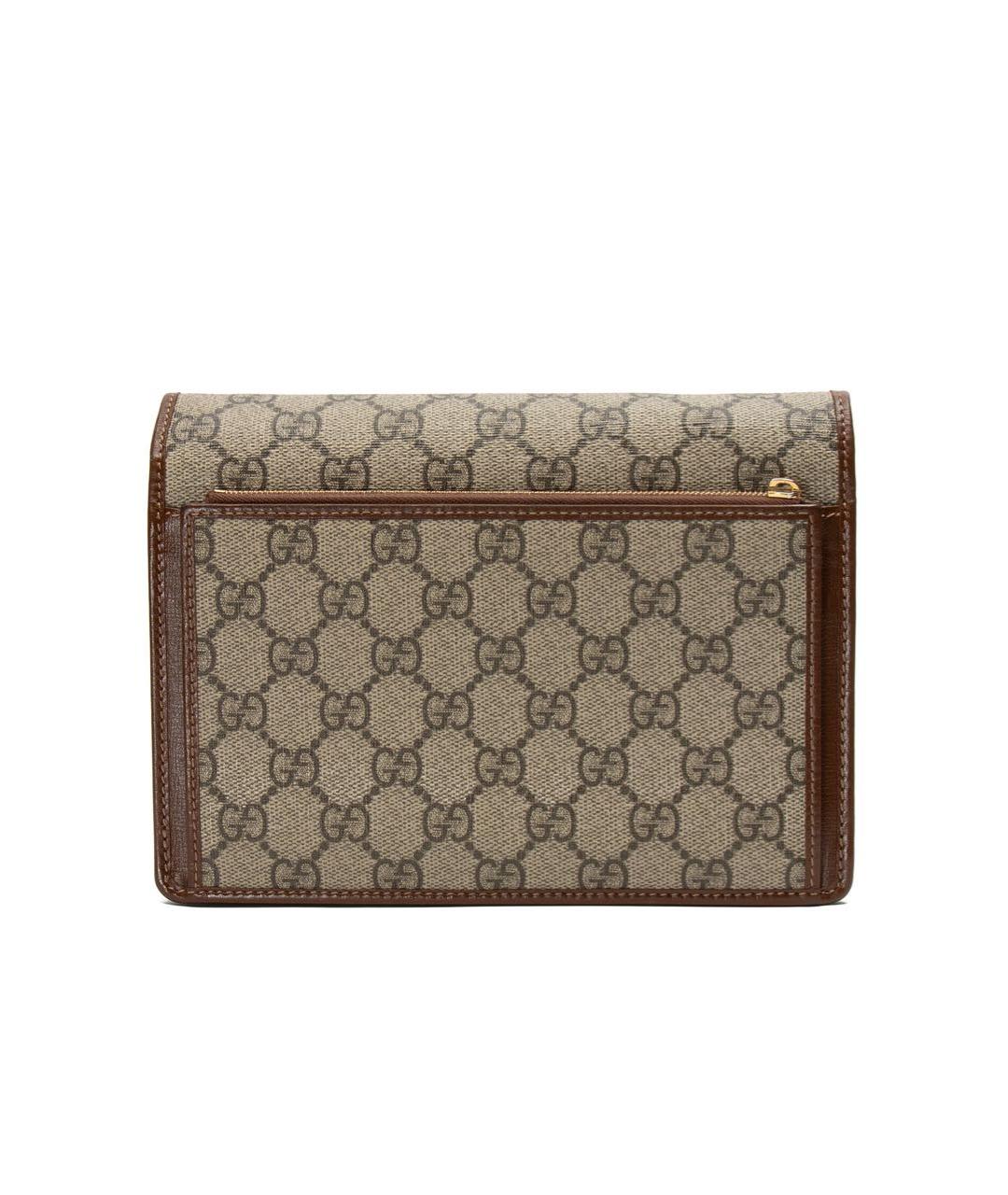 GUCCI Коричневая кожаная сумка с короткими ручками, фото 3