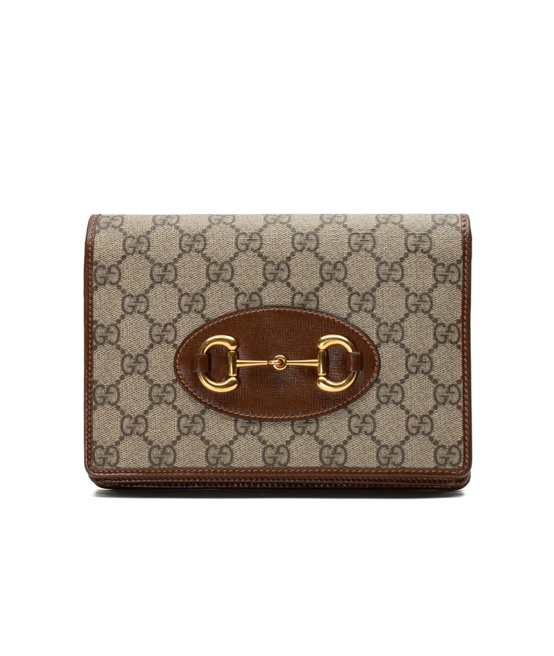 GUCCI Коричневая кожаная сумка с короткими ручками, фото 1