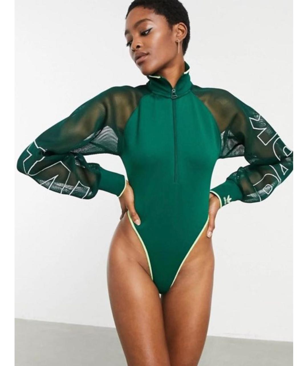 ADIDAS Зеленый полиэстеровый корсет, фото 2