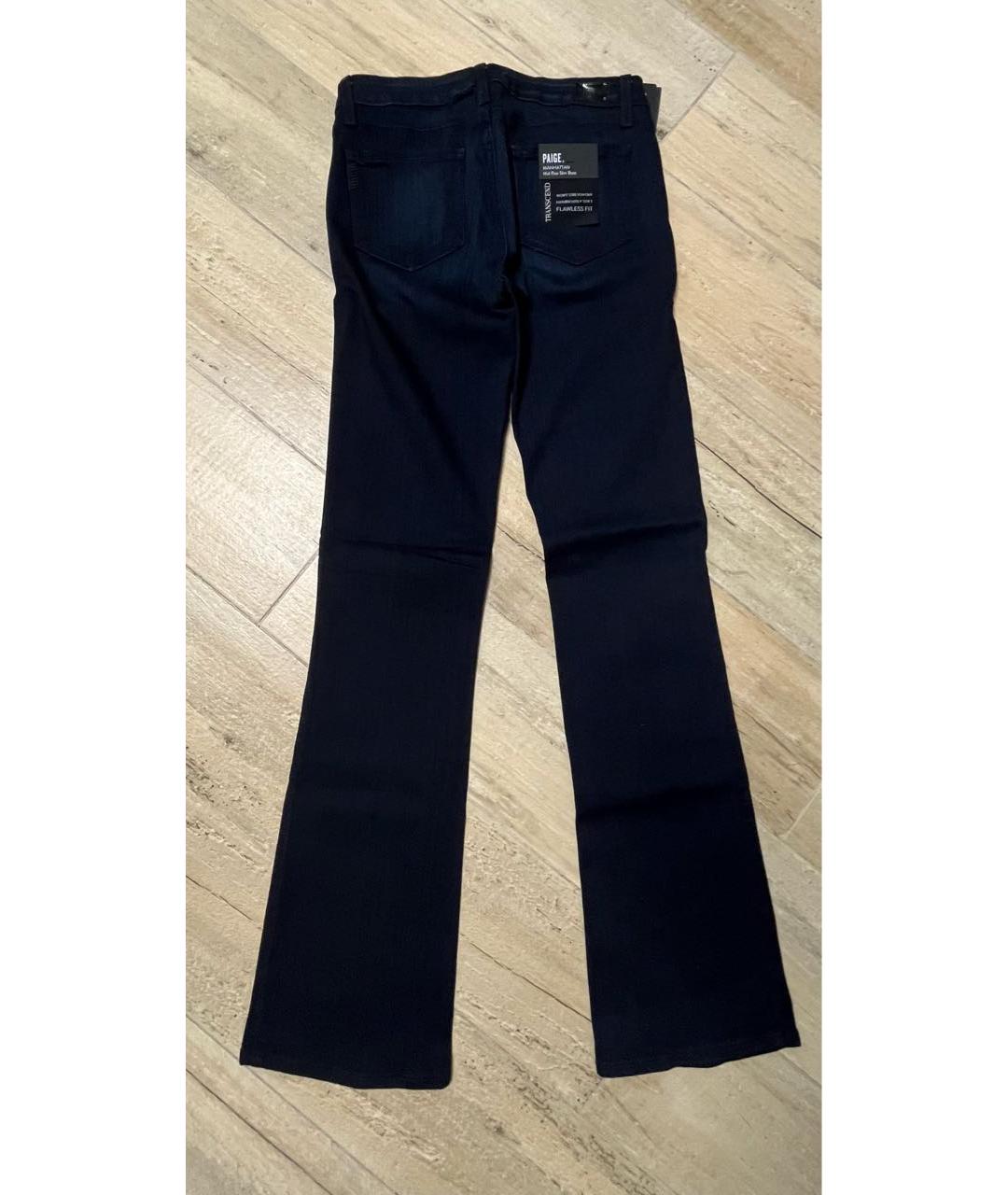 PAIGE Темно-синие хлопко-лиоцелловые джинсы клеш, фото 2