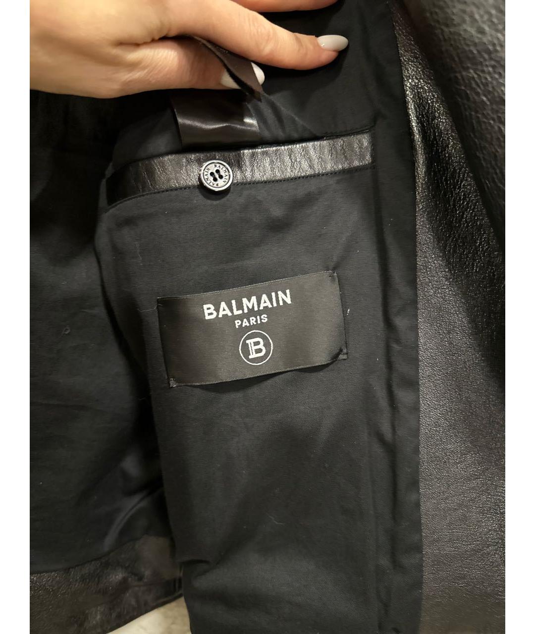 BALMAIN Черная кожаная куртка, фото 3