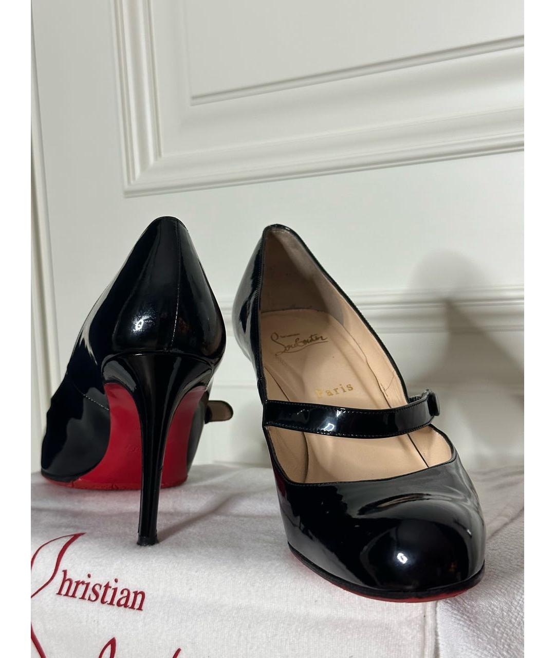 CHRISTIAN LOUBOUTIN Черные кожаные туфли, фото 3