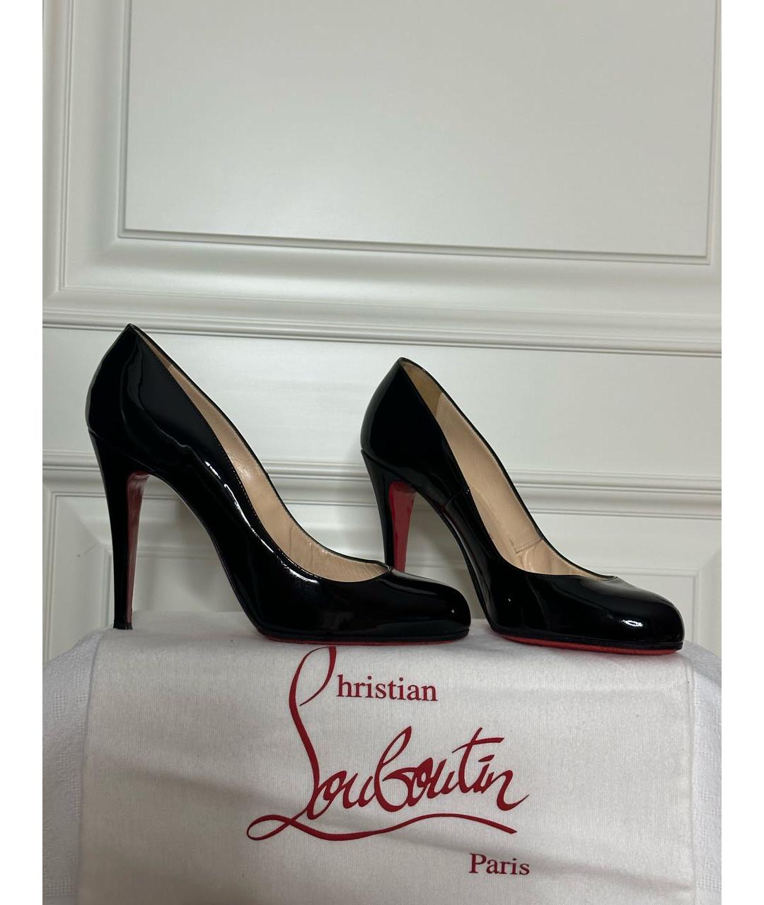 CHRISTIAN LOUBOUTIN Черные кожаные туфли, фото 6