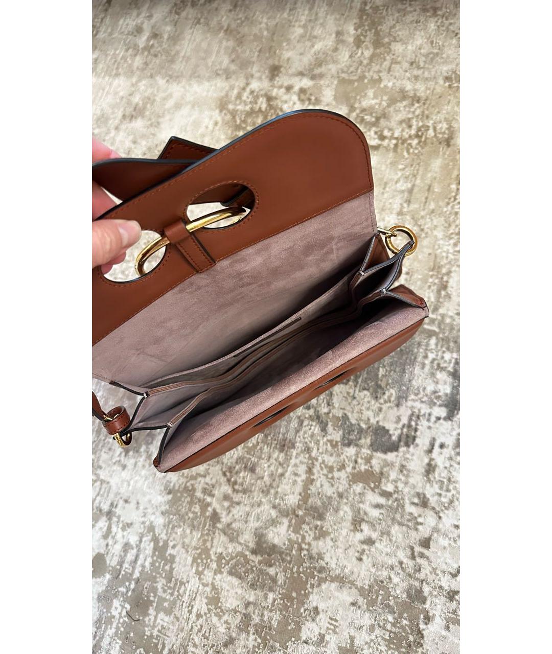 J.W.ANDERSON Коричневая кожаная сумка с короткими ручками, фото 4