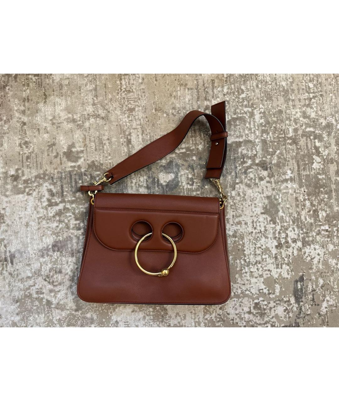 J.W.ANDERSON Коричневая кожаная сумка с короткими ручками, фото 8