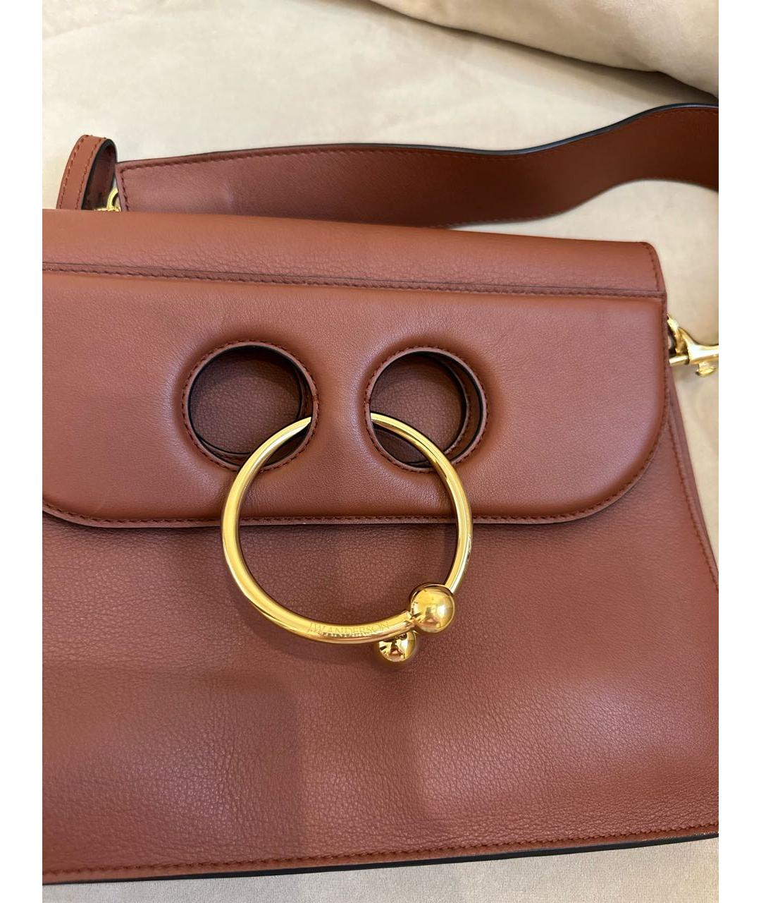 J.W.ANDERSON Коричневая кожаная сумка с короткими ручками, фото 7