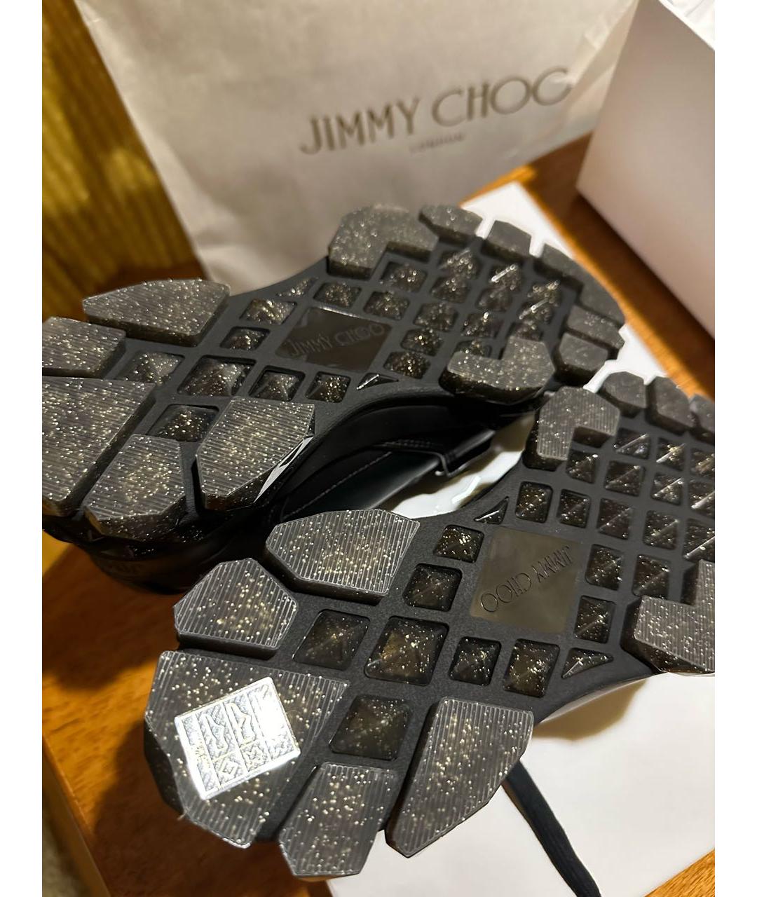 JIMMY CHOO Черные кожаные кроссовки, фото 7