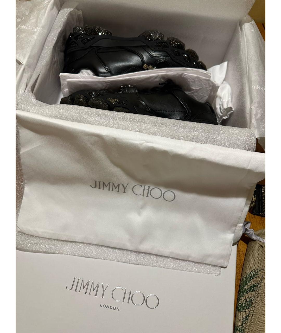 JIMMY CHOO Черные кожаные кроссовки, фото 8