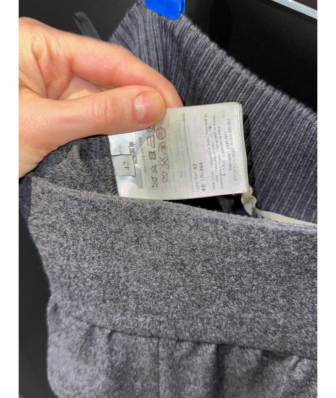 VALENTINO Серые шерстяные брюки широкие, фото 3