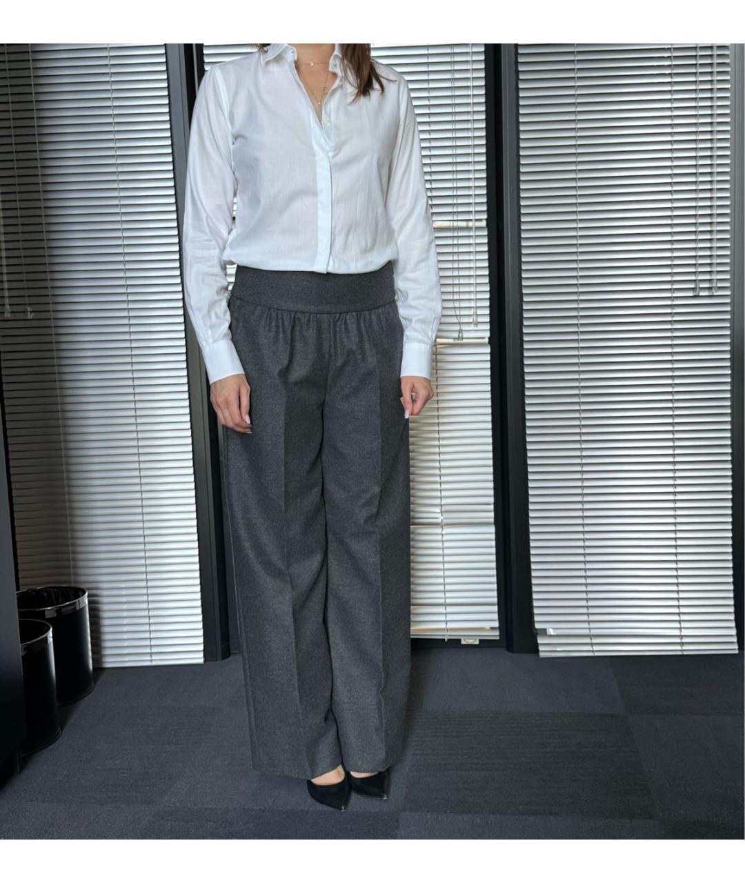 VALENTINO Серые шерстяные брюки широкие, фото 6