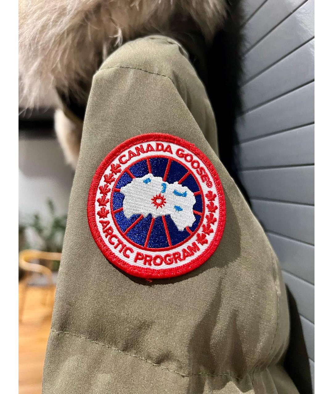 CANADA GOOSE Хаки хлопковый пуховик, фото 2