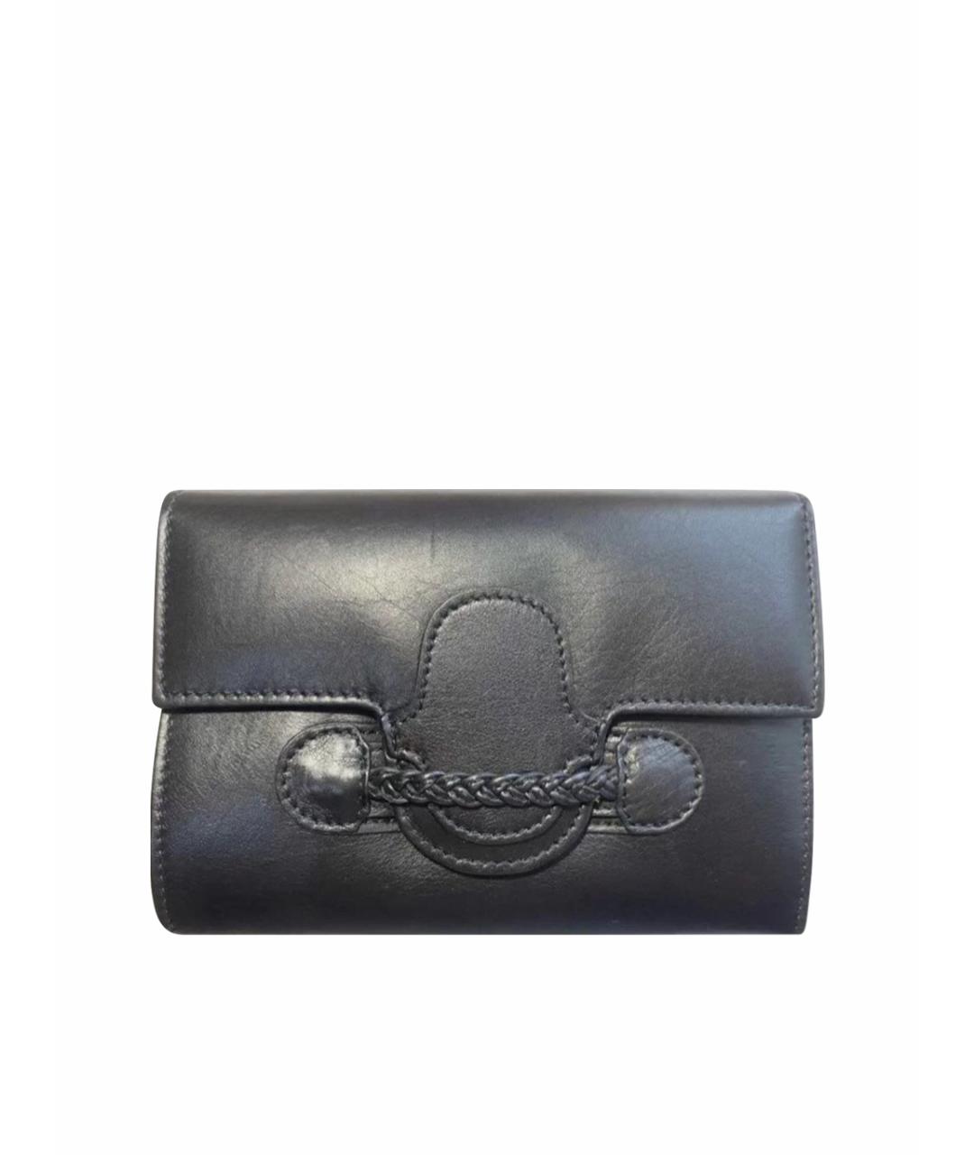 VALENTINO Черный кожаный кошелек, фото 1