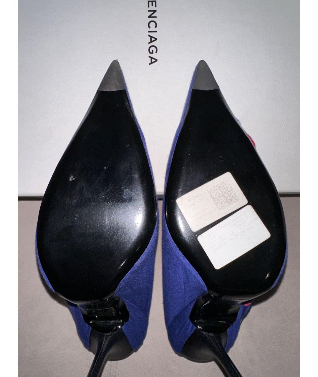 BALENCIAGA Синие кожаные туфли, фото 4