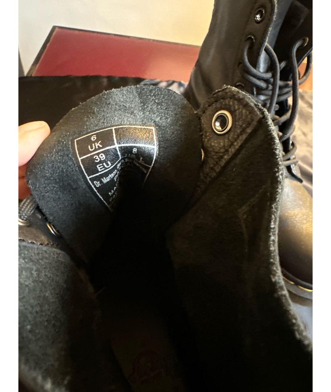 DR. MARTENS Черные кожаные ботинки, фото 5