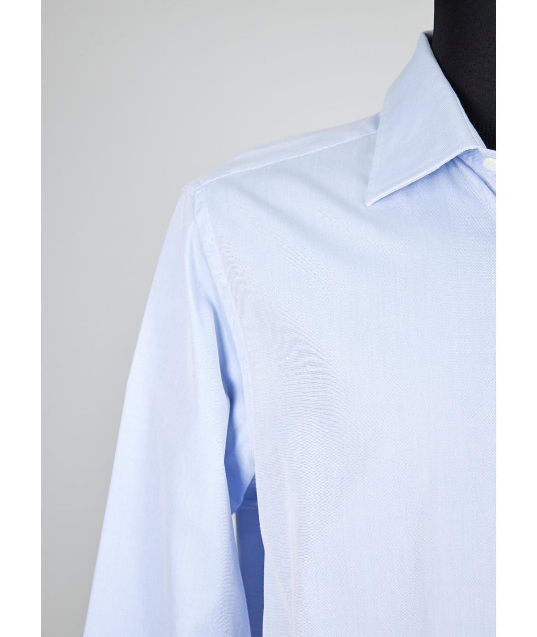 CANALI Голубая хлопковая классическая рубашка, фото 5