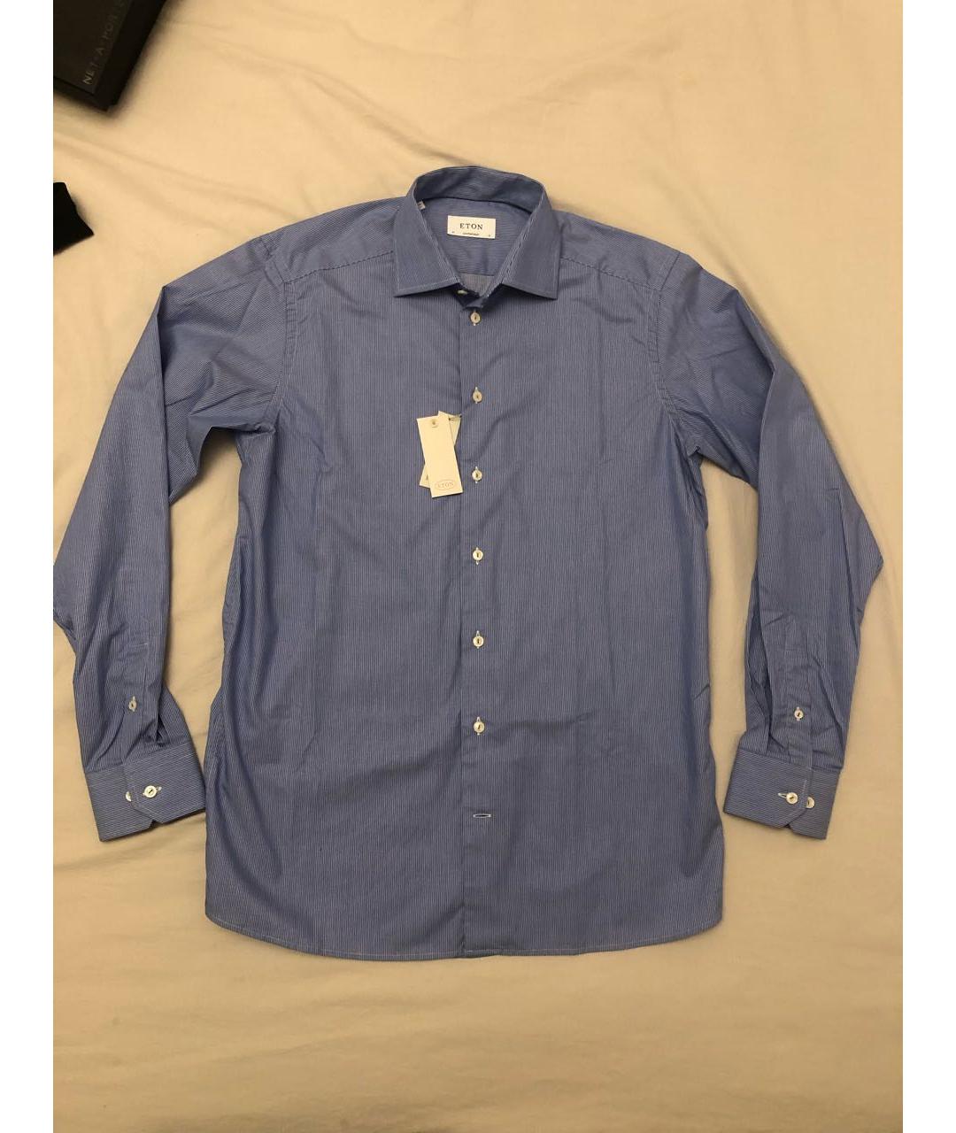 ETON Голубая хлопковая классическая рубашка, фото 6