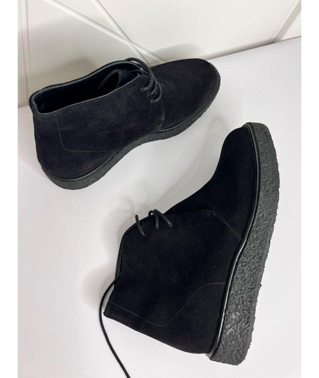 SAINT LAURENT Черные замшевые высокие ботинки, фото 3