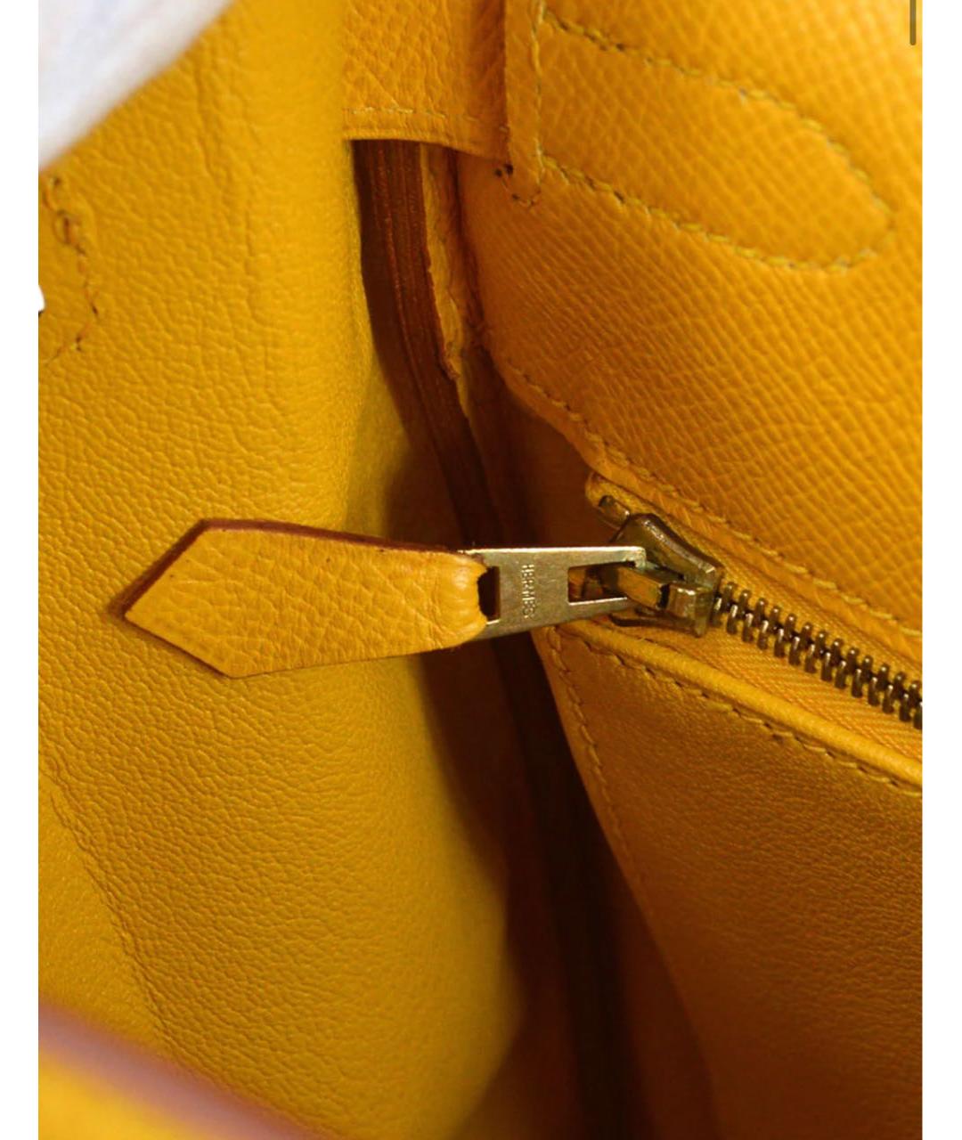 HERMES PRE-OWNED Желтая кожаная сумка с короткими ручками, фото 8