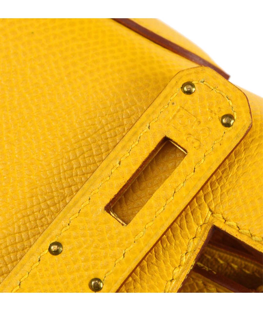 HERMES PRE-OWNED Желтая кожаная сумка с короткими ручками, фото 6
