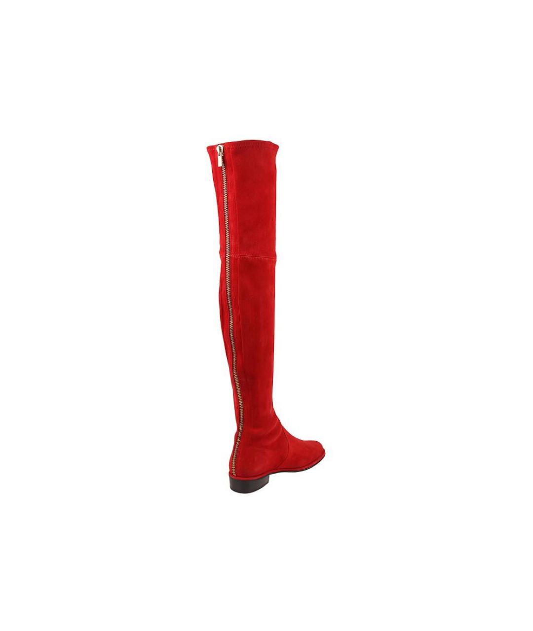 STUART WEITZMAN Красные замшевые ботфорты, фото 2
