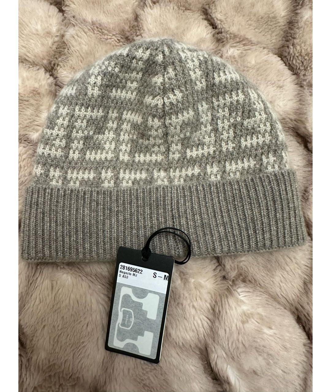 FENDI Серая кашемировая шапка, фото 2