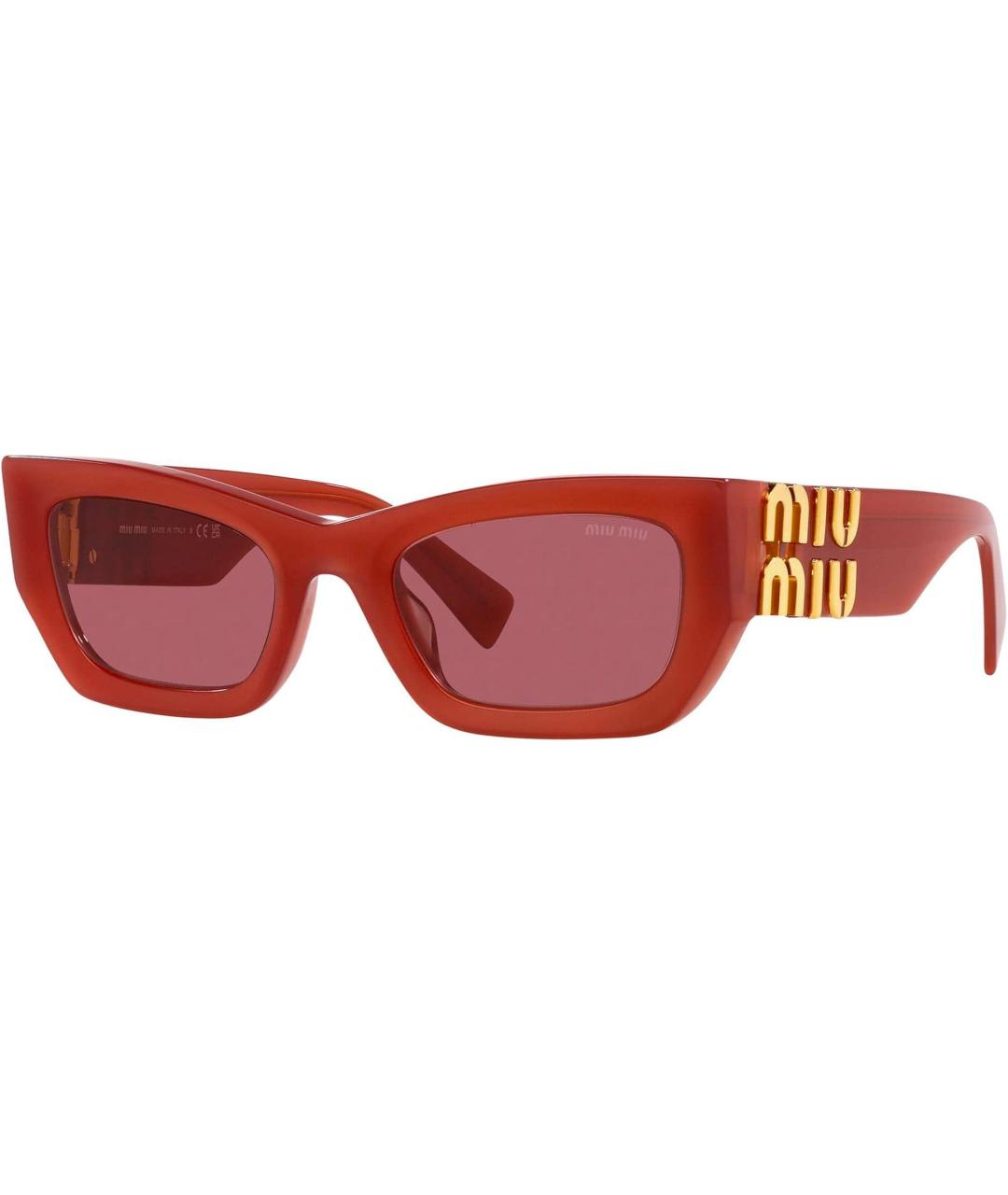 MIU MIU Бордовые пластиковые солнцезащитные очки, фото 1
