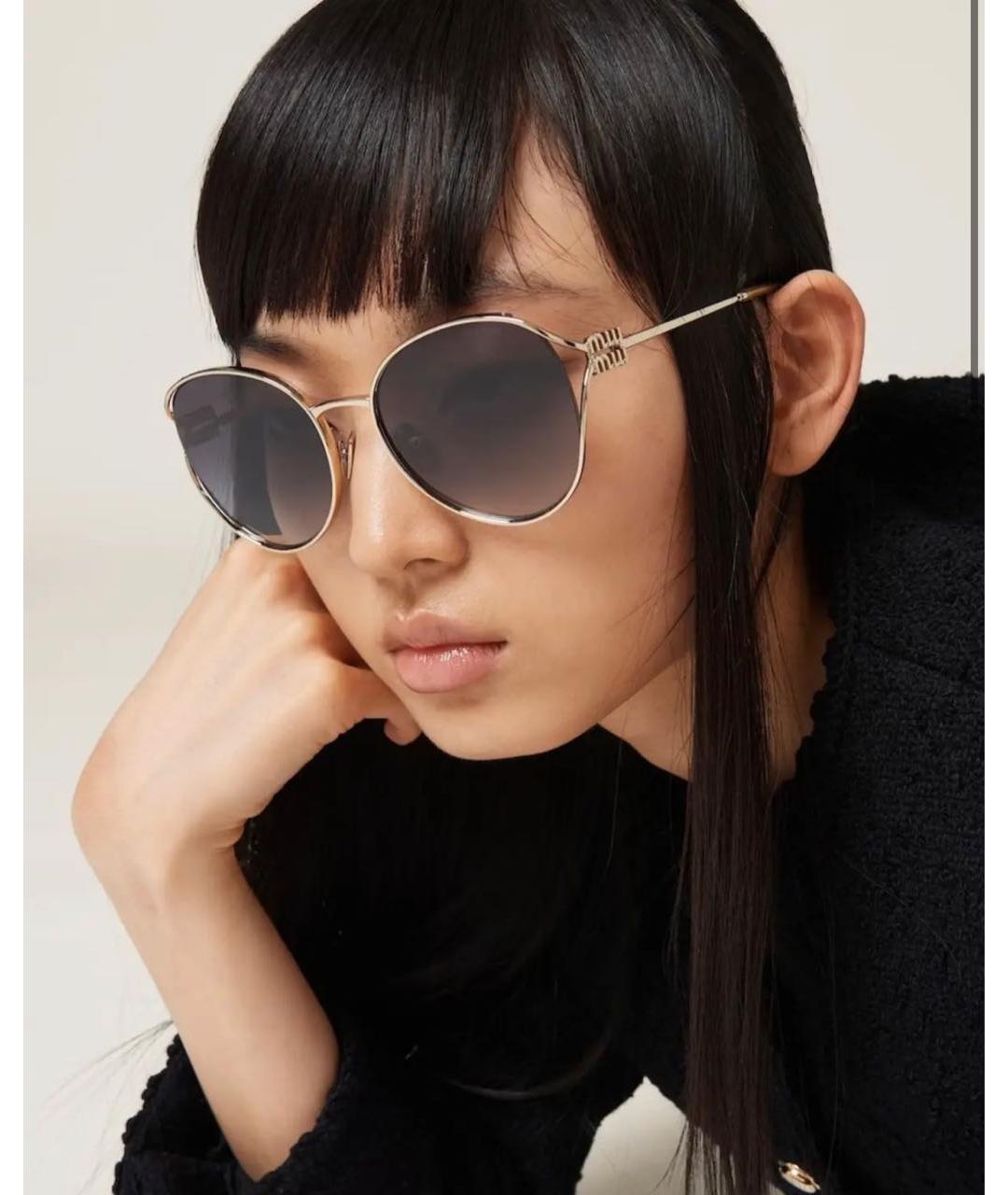 MIU MIU Серые металлические солнцезащитные очки, фото 2