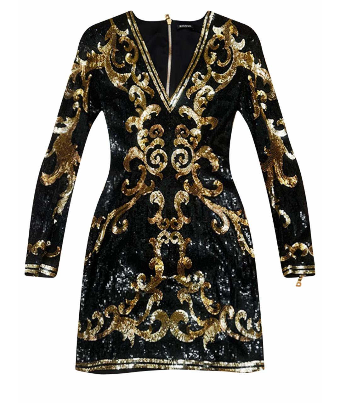 BALMAIN Черное полиамидовое вечернее платье, фото 1
