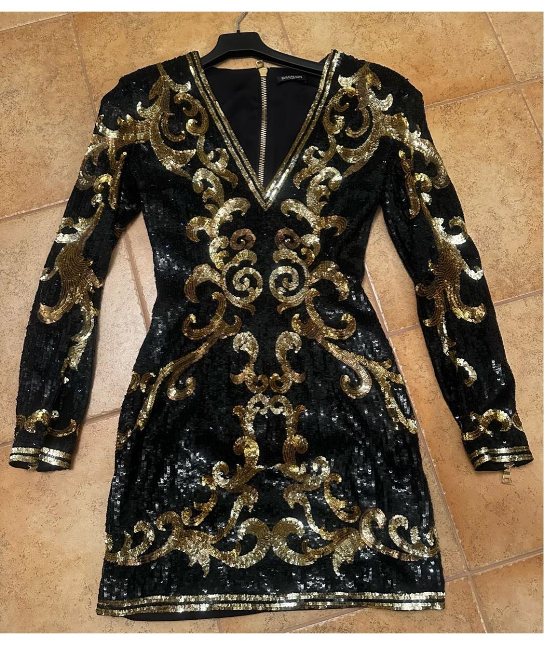 BALMAIN Черное полиамидовое вечернее платье, фото 6