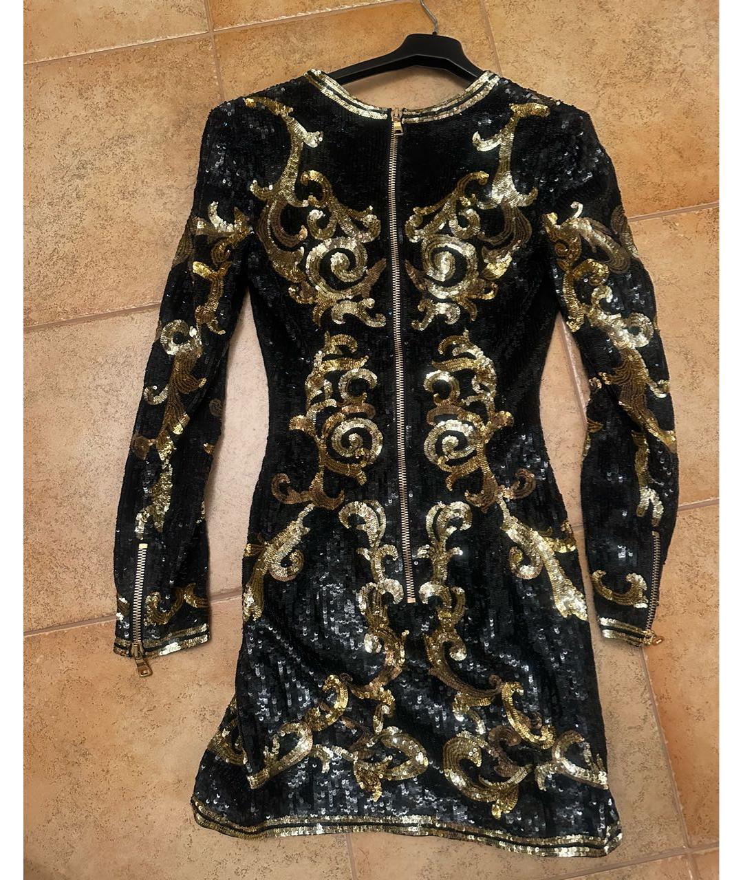 BALMAIN Черное полиамидовое вечернее платье, фото 2