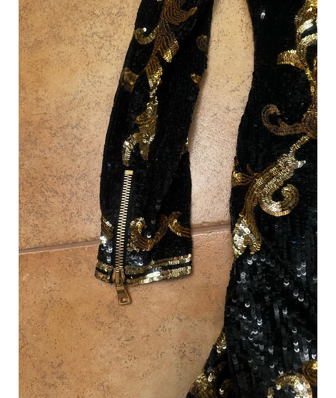 BALMAIN Черное полиамидовое вечернее платье, фото 5