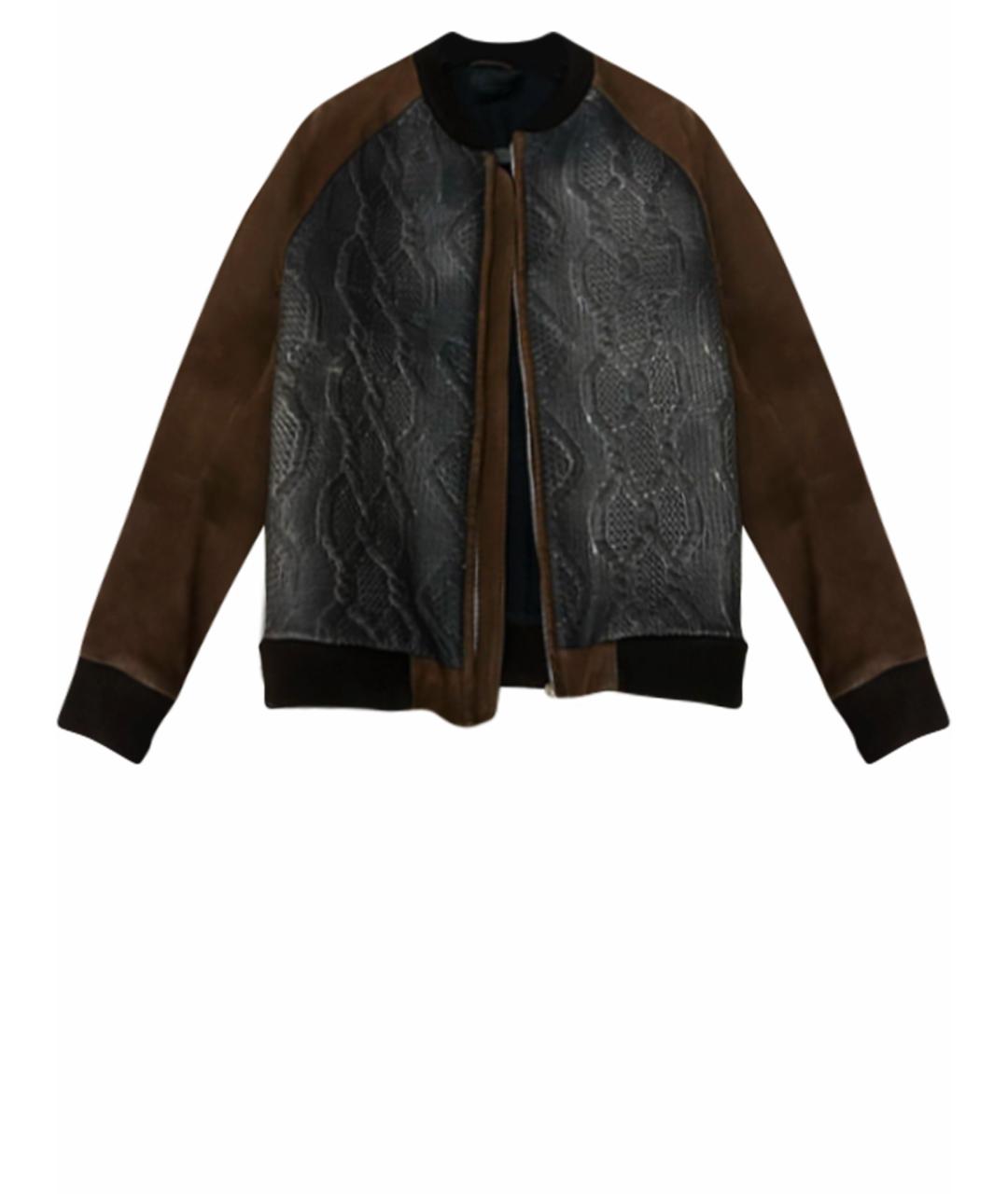 DIESEL BLACK GOLD Антрацитовая кожаная куртка, фото 1