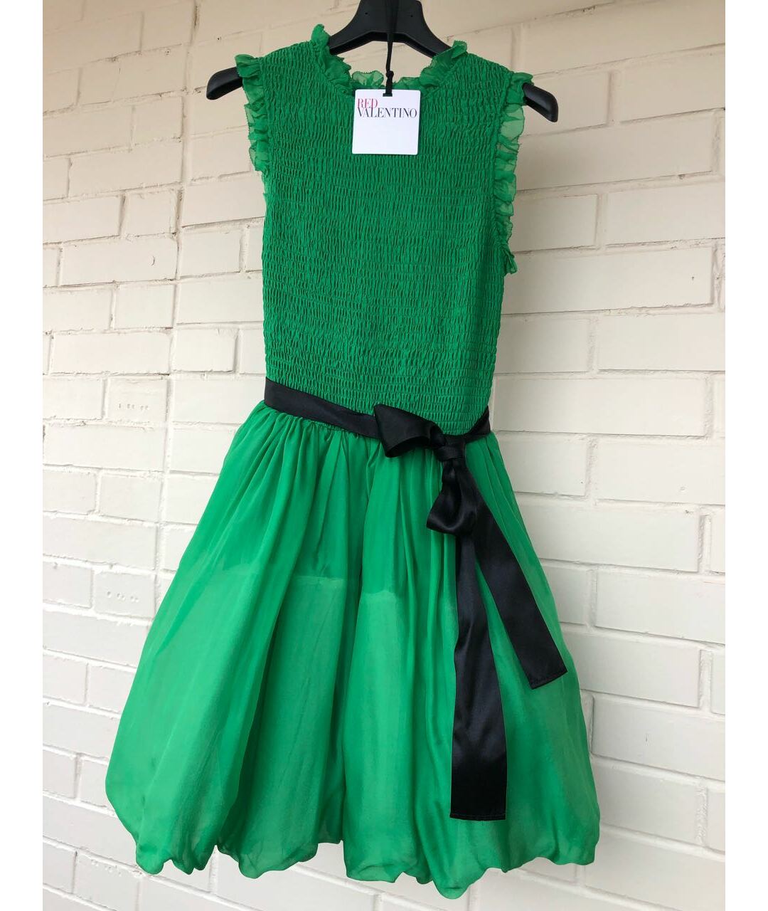 RED VALENTINO Зеленые шелковое коктейльное платье, фото 9