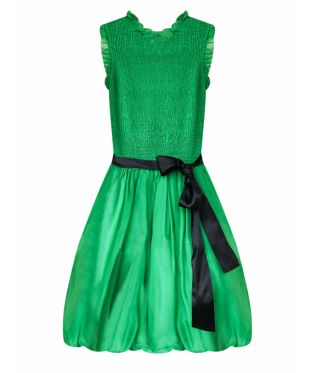 RED VALENTINO Зеленые шелковое коктейльное платье, фото 1