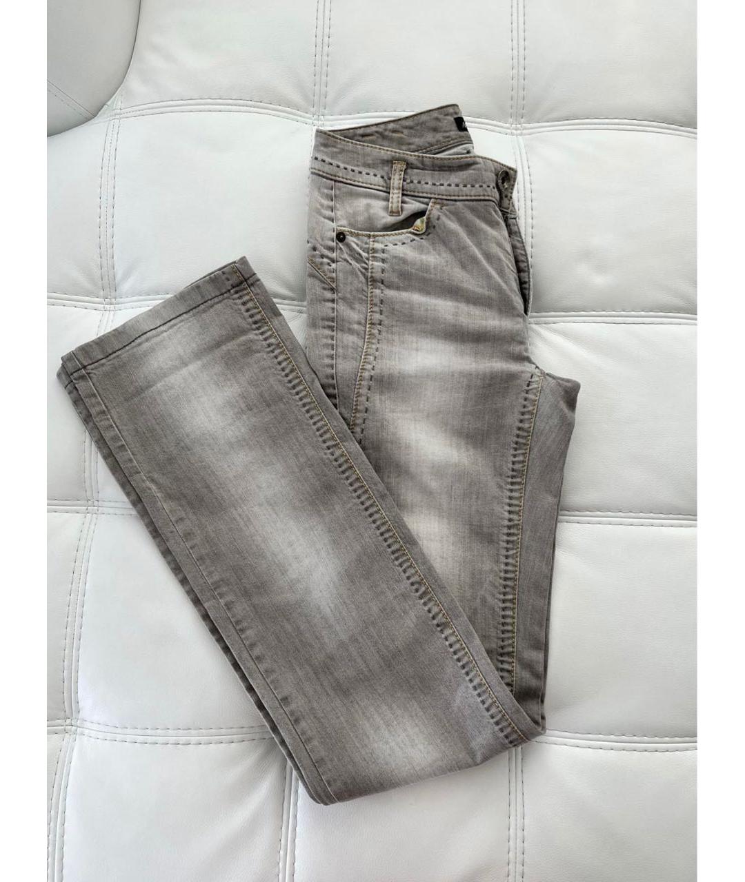 MARC CAIN Серые хлопковые прямые джинсы, фото 3