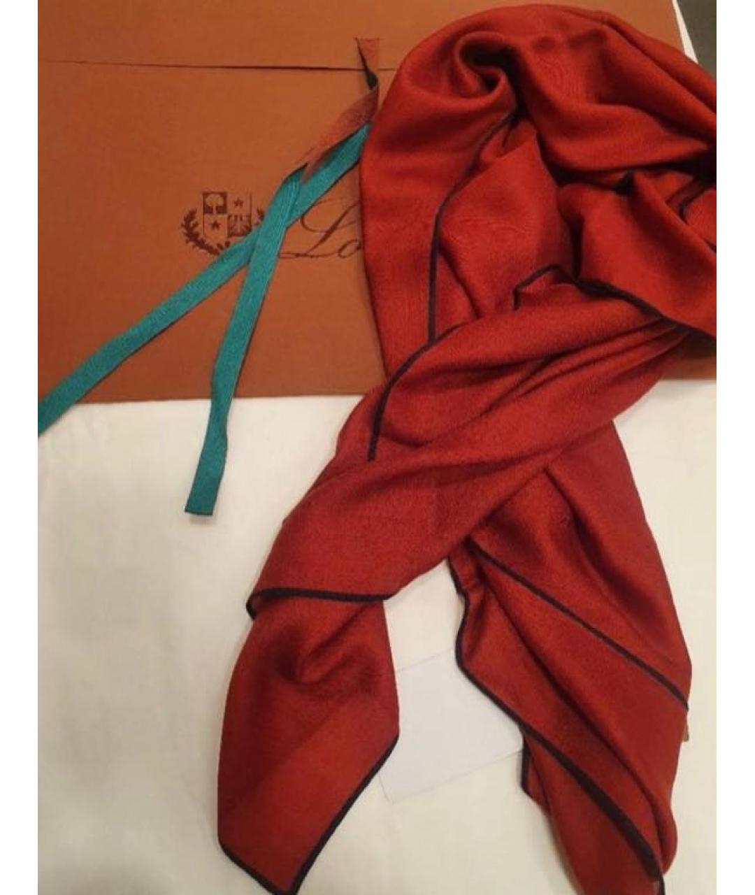 LORO PIANA Коричневый кашемировый шарф, фото 4