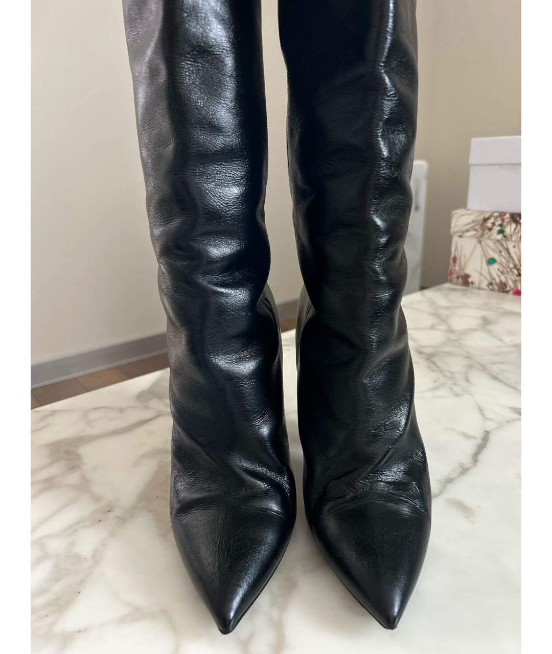 SAINT LAURENT Черные неопреновые ботфорты, фото 2