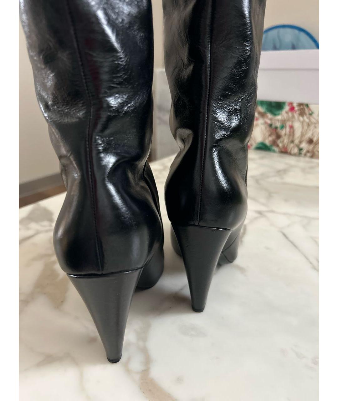 SAINT LAURENT Черные неопреновые ботфорты, фото 4
