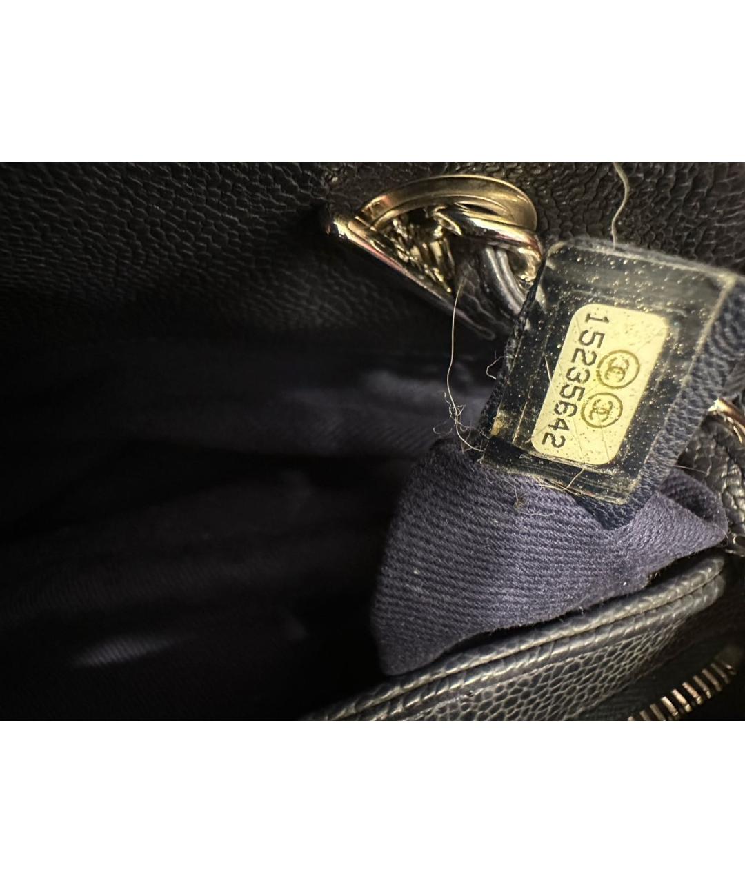 CHANEL PRE-OWNED Темно-синяя кожаная сумка через плечо, фото 6
