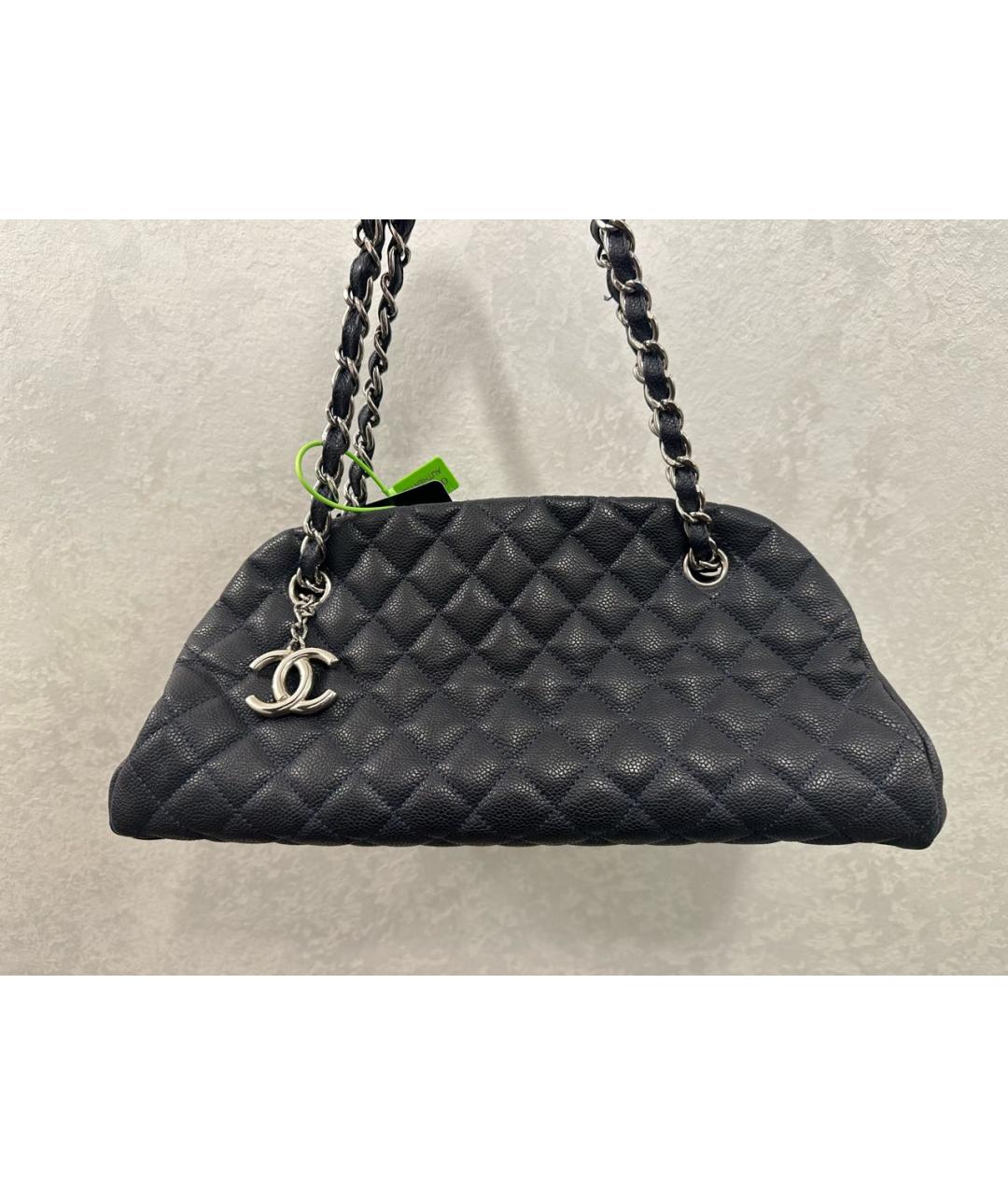 CHANEL Темно-синяя кожаная сумка через плечо, фото 6