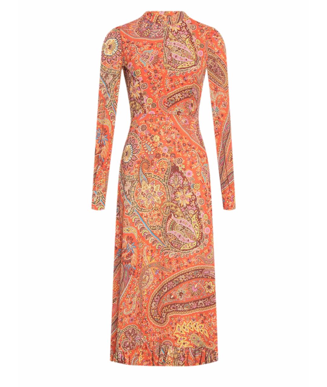 ETRO Оранжевое шелковое коктейльное платье, фото 1