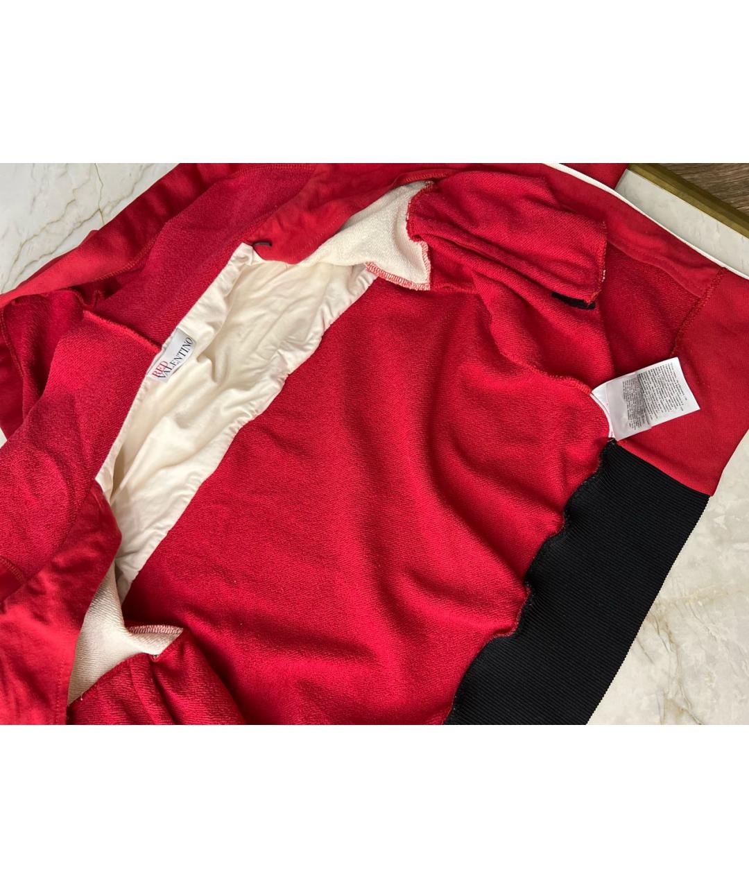 RED VALENTINO Красный хлопко-эластановый костюм с брюками, фото 6
