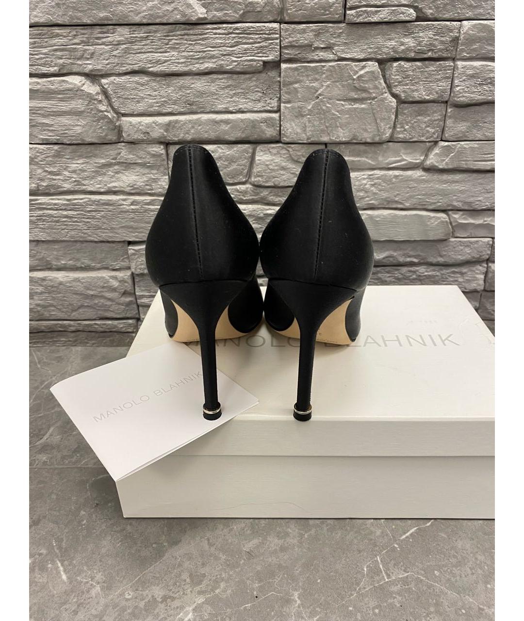 MANOLO BLAHNIK Черные текстильные туфли, фото 4