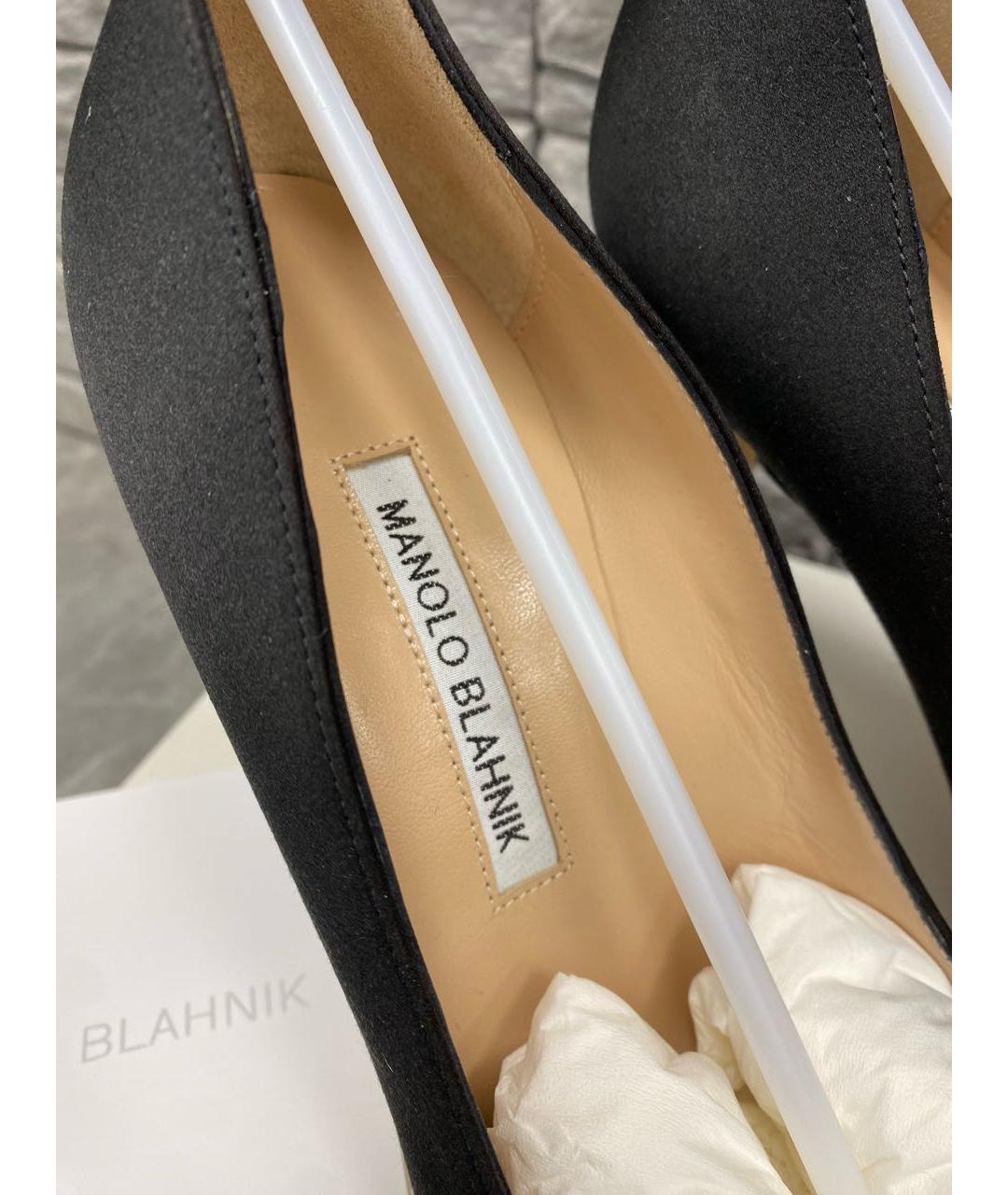 MANOLO BLAHNIK Черные текстильные туфли, фото 3
