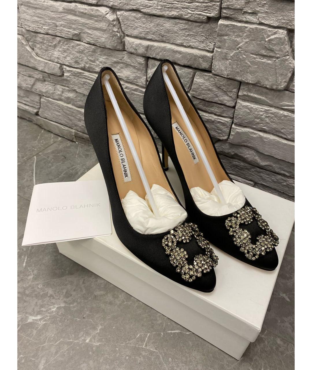 MANOLO BLAHNIK Черные текстильные туфли, фото 2