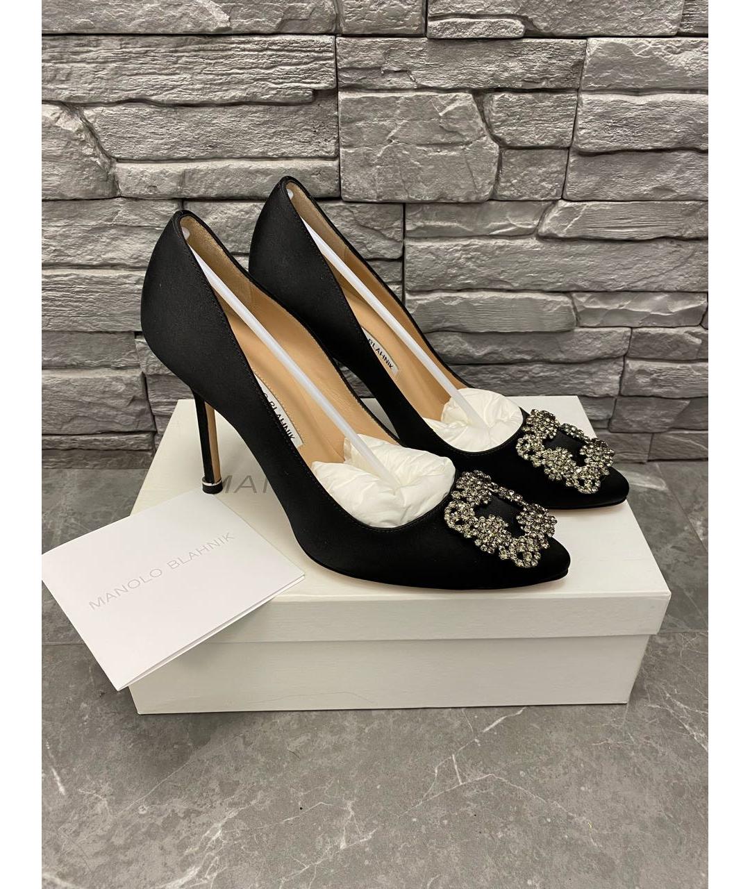 MANOLO BLAHNIK Черные текстильные туфли, фото 8