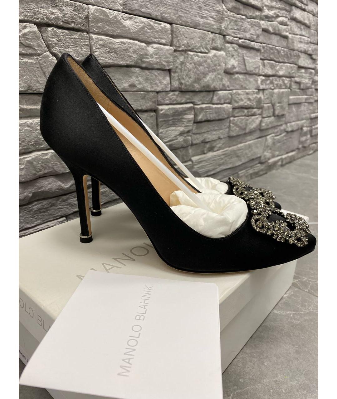 MANOLO BLAHNIK Черные текстильные туфли, фото 6