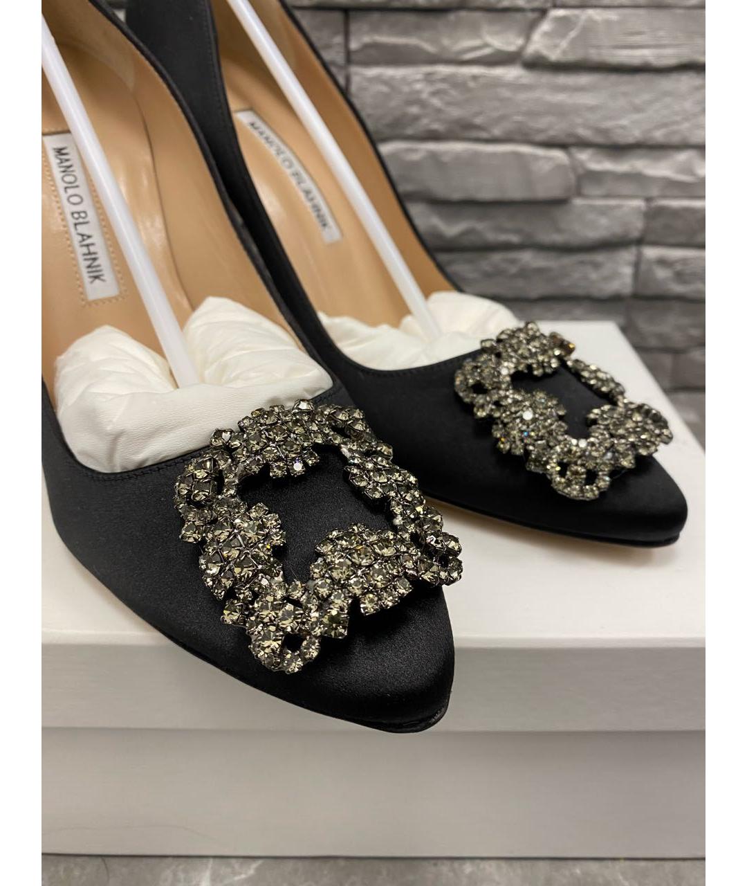 MANOLO BLAHNIK Черные текстильные туфли, фото 5