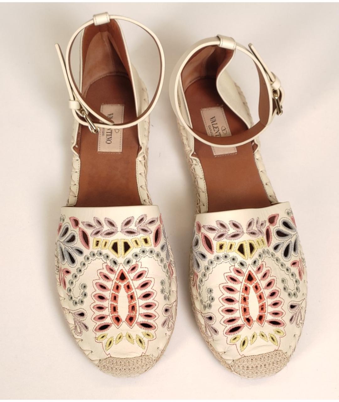 VALENTINO Бежевые кожаные эспадрильи, фото 3