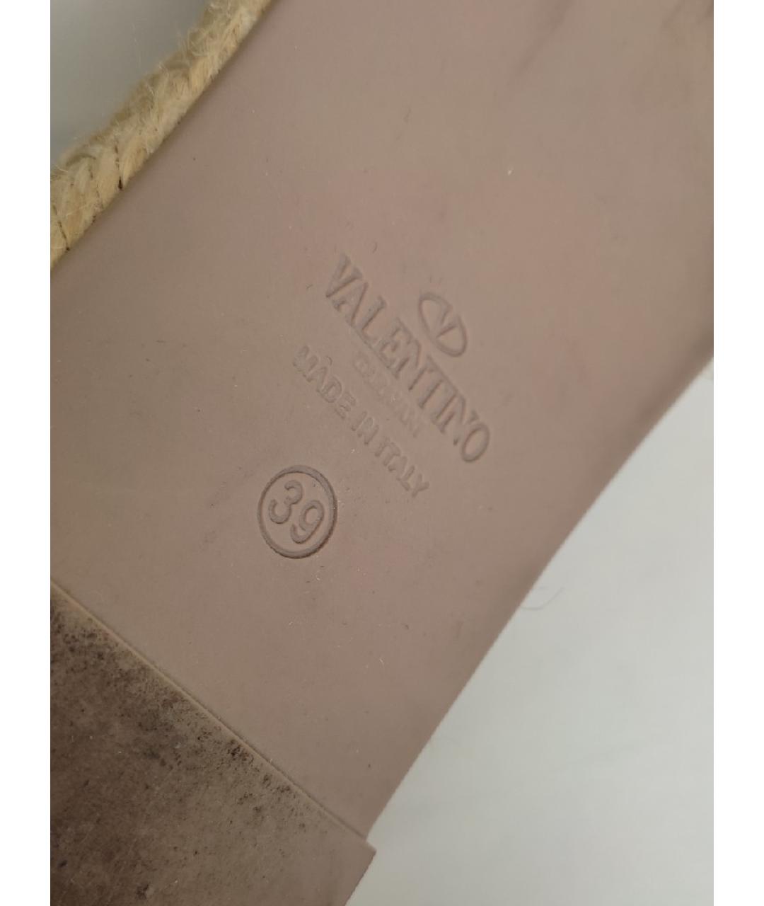 VALENTINO Бежевые кожаные эспадрильи, фото 6